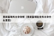 竞彩篮球大小分分析（竞彩篮球比分大小分什么意思）
