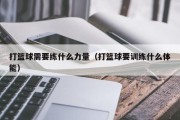 打篮球需要练什么力量（打篮球要训练什么体能）