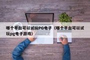 哪个平台可以试玩PG电子（哪个平台可以试玩pg电子游戏）