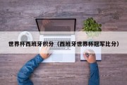 世界杯西班牙积分（西班牙世界杯冠军比分）